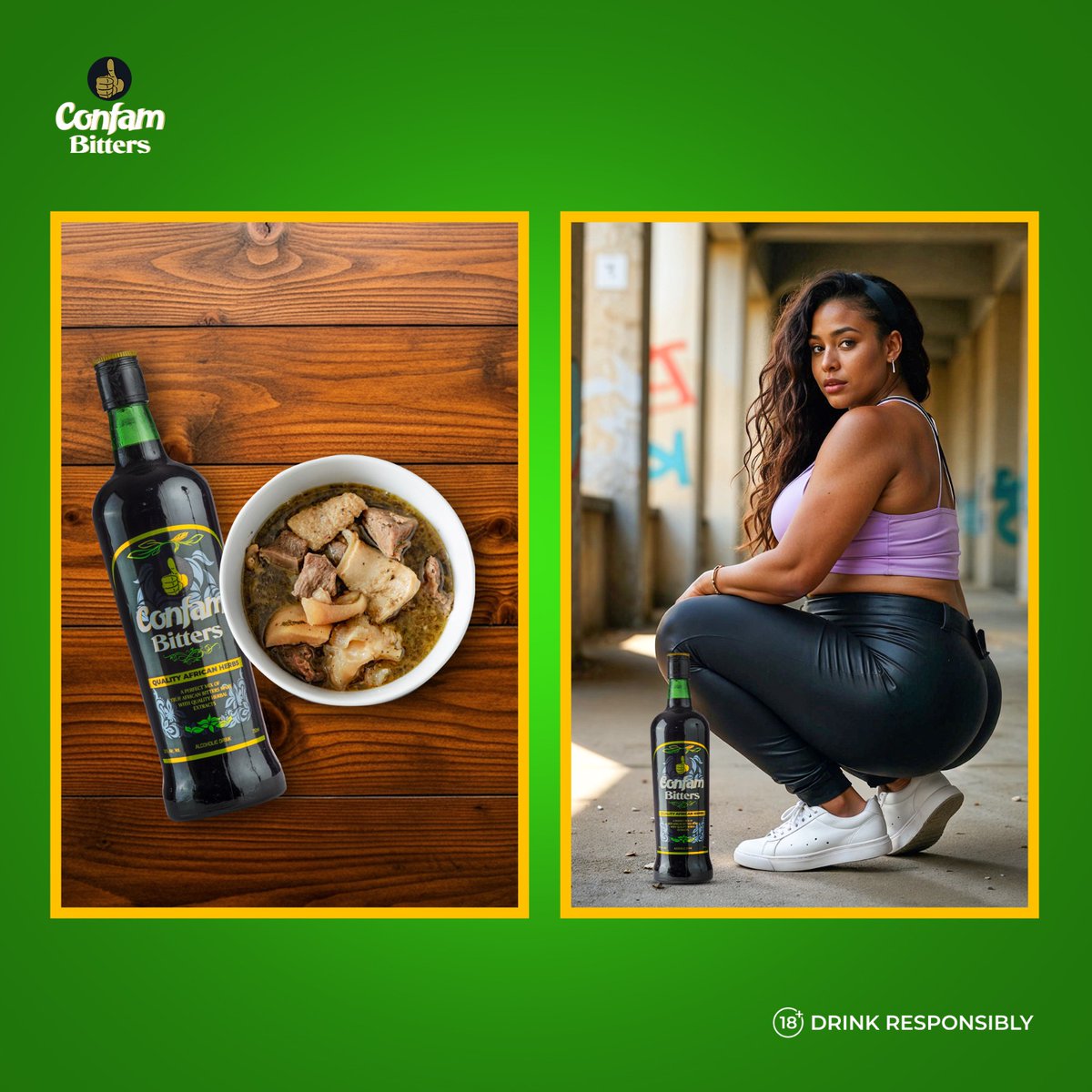 confambitters's tweet photo. Which one is your perfect combination? A bottle of Confam bitters and your woman or a bottle of Confam bitters and pepper soup?
Choose wisely.
#ConfamBitters #MrCapable #TrueBitters https://t.co/XUHuf3futA