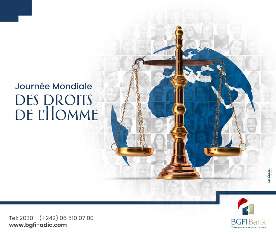 C'est ensemble, dans le respect de la dignité de tous, que nous construisons un monde plus juste et solidaire.
#BGFIBank, votre partenaire pour l'avenir.
#droitsdelhomme 
#JournéeMondialeDesDroitsDeLHomme
#Respect#Justice#Solidarité#Egalité#Humanité