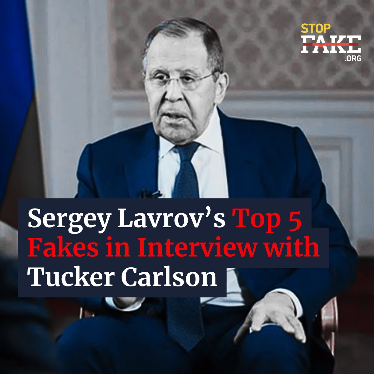 1/4 The infamous American host Tucker Carlson spoke with Russia's "chief diplomat" because "the world is sliding into a global war." What all fans of Russia's "top-tier" propaganda should know is here 👉: fmm.io/1251   In short 👇