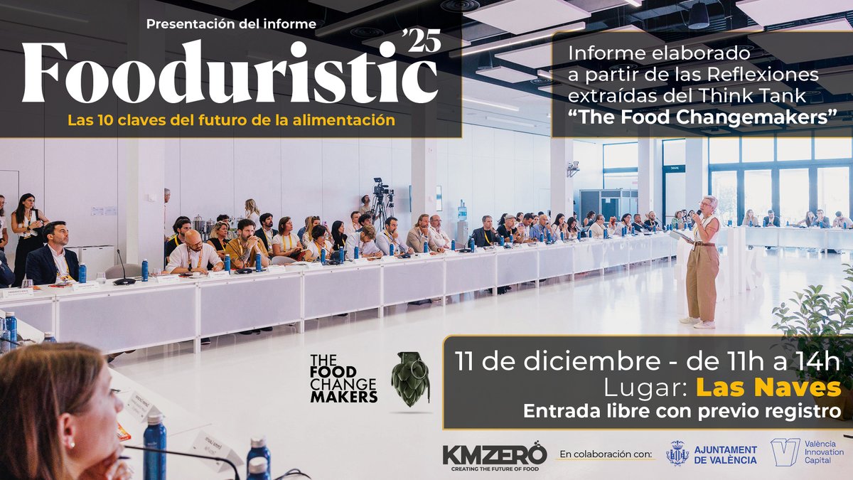 🗓 El 11 de diciembre en #Valencia, cerramos el año con la presentación del informe #Fooduristic25 y mesas de diálogo con expertos como Beatriz Romanos y más. ¡Te esperamos!
Inscríbete aquí: event.meetmaps.com/presentacionin…