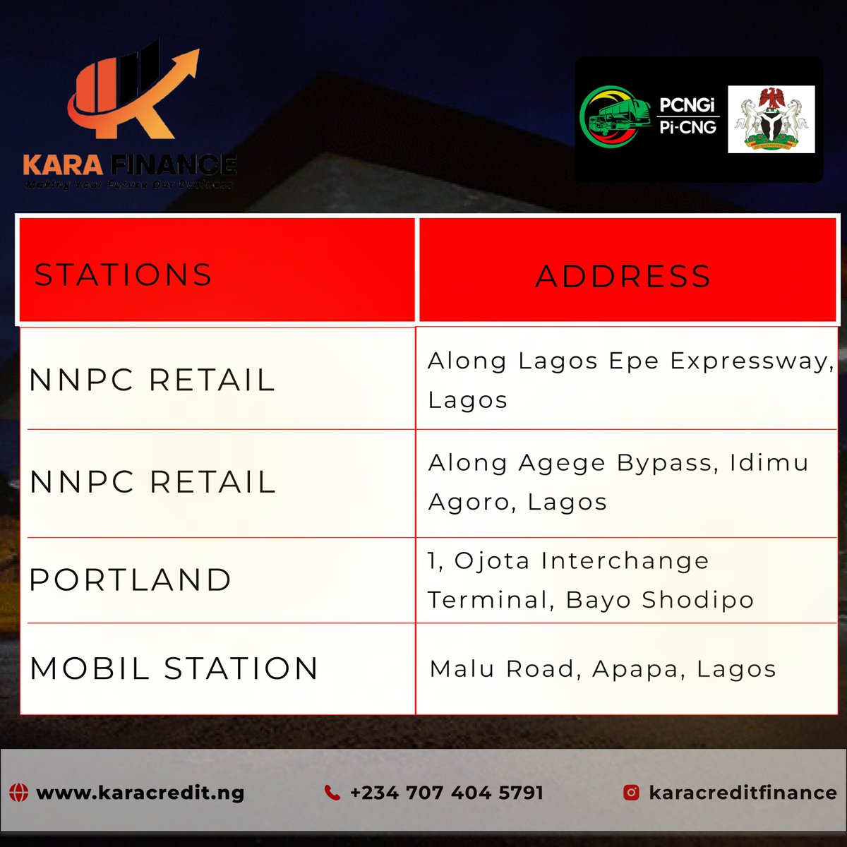karacredit's tweet photo. No excuses anymore! 🚘💨 CNG refilling stations are closer than you think.
👉 Switch to CNG today & pay small small!
💬 What state should we cover next ? Let us know!
#CNGSavings #SwitchToCNG #ELJ #EmirSanusi #10thofDecember #cng @PCNGInitiative #cng #GreenEnergy #lilsmart https://t.co/ZMJRdfr5Ao