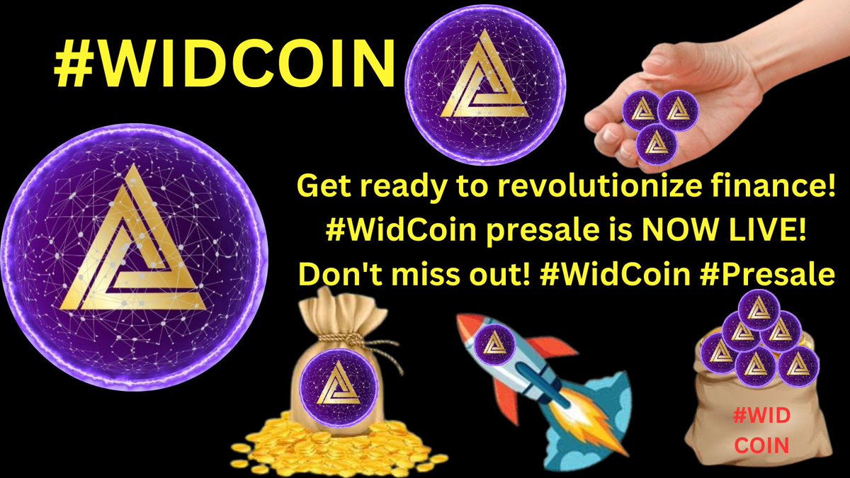 Get ready to revolutionize finance! WidCoin ($WID) presale is NOW LIVE!
Don't miss out! [widcoin.org/buy] #WidCoin #Presale #Cryptocurrency #Blockchain #cryptomarket #cryptotrading #TokenLaunch #CryptoNews