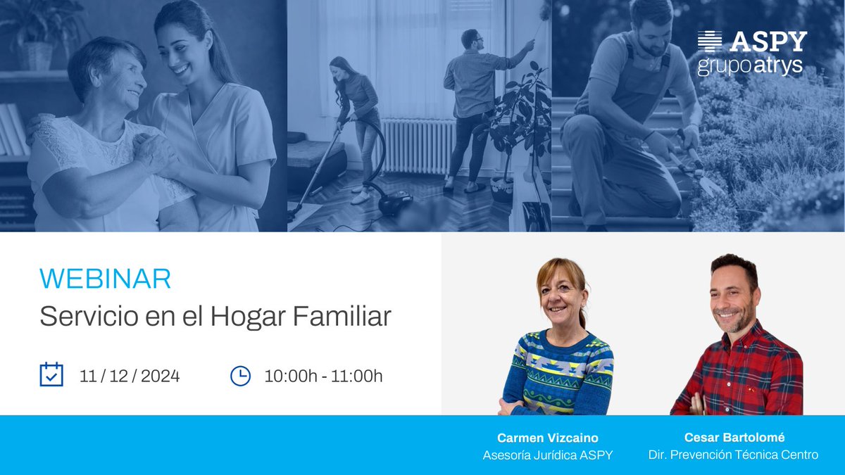 Recuerda que mañana a las 10h celebramos el webinar sobre el 𝗦𝗲𝗿𝘃𝗶𝗰𝗶𝗼 𝗲𝗻 𝗲𝗹 𝗛𝗼𝗴𝗮𝗿 𝗙𝗮𝗺𝗶𝗹𝗶𝗮𝗿, en el que reflexionaremos sobre la última actualización normativa y su aplicación desde la #PRL.

Inscríbete gratis: bit.ly/49m38i6