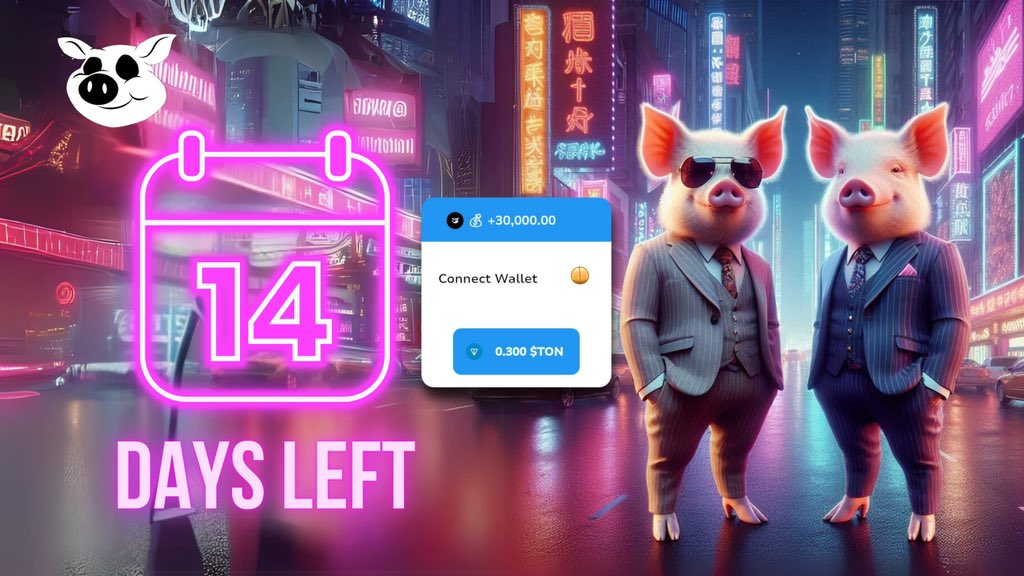 Only 14 days left!

Don't forget to connect your wallet, as it won't connect automatically.

We're nearing the end of TGE.

If you're not connecting your wallet, consider transferring your points to someone else.

Let's make the most of our PIGS tokens!

#PIGS