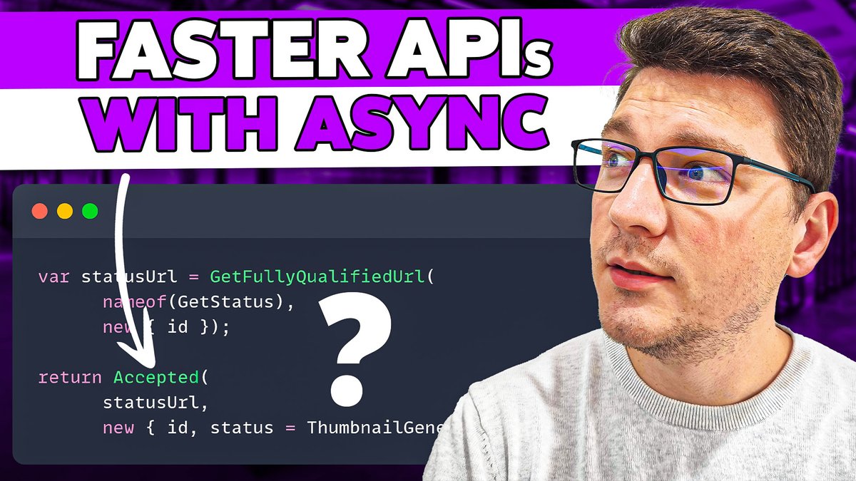 The right way to build ASYNC APIs in .NET

Most APIs follow a simple pattern:

- The client sends a request
- The server does some work
- The server sends back a response

This works well for fast operations like fetching data or simple updates.

But what about operations that