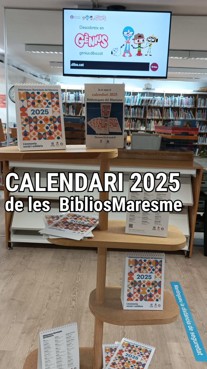 📢 Ja han arribat els calendaris 2025 de les #BibliosMaresme. Demana el teu al taulell, no et quedis sense! 
#CalendarisBibliosMaresme #GuiaRecursosMaresme #biblioalella #bibliotequesxbm