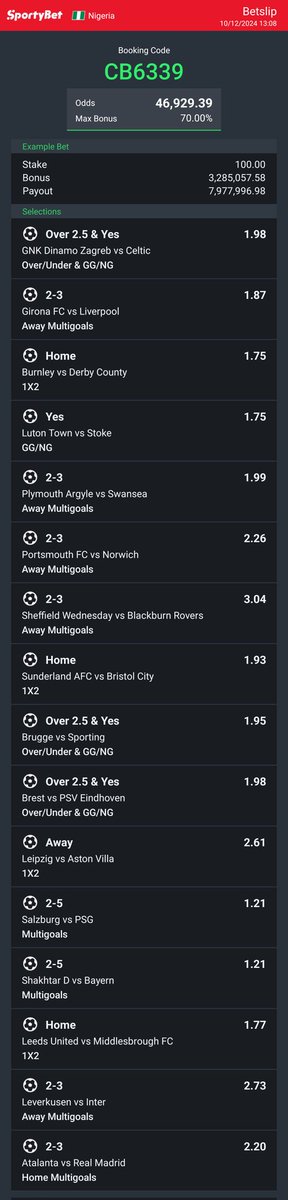 StatsDukeTips's tweet image. CB6339
46k ODDS
⚽️ 🥅 
Sportybet
@Ekitipikin @Mrbankstips @LouieDi13 @pink_girrll @TheRealCEOAmber