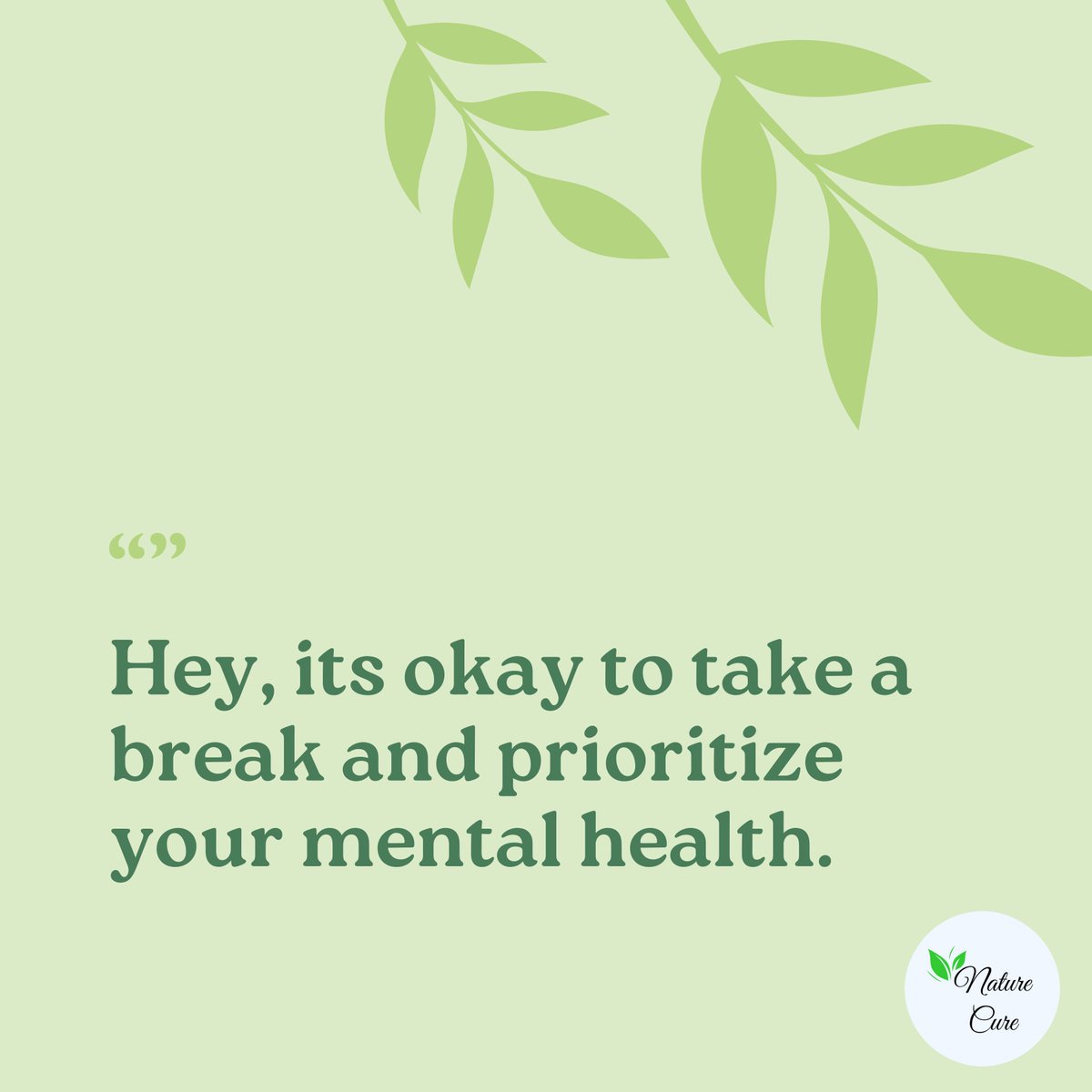 NatureCure7's tweet photo. 🧠✨ Reminder: Take a break! ✨🧠
Your mental health matters. Pause, breathe, and recharge—it’s okay to step away for a moment of calm. 🌿 #MentalHealthMatters #TakeABreak #SelfCareTips https://t.co/EeVnCWHdDk