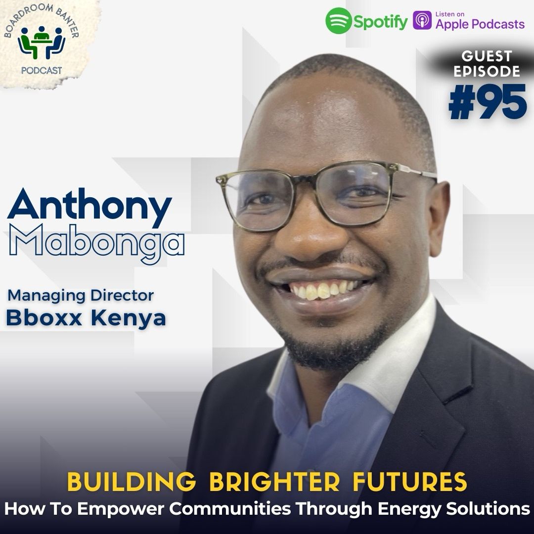 Bboxx (@bboxx_hq) on Twitter photo Born and raised in a rural Kenyan village, our Kenya MD, Anthony Mabonga, recently joined the <a href="/BanterBoardroom/">Boardroom Banter Podcast</a> Podcast for an inspiring conversation about resilience, innovation, and the transformative power of clean energy across Africa. ⚡
🎧 lnkd.in/dFmZmgXF Born and raised in a rural Kenyan village, our Kenya MD, Anthony Mabonga, recently joined the <a href="/BanterBoardroom/">Boardroom Banter Podcast</a> Podcast for an inspiring conversation about resilience, innovation, and the transformative power of clean energy across Africa. ⚡
🎧 lnkd.in/dFmZmgXF