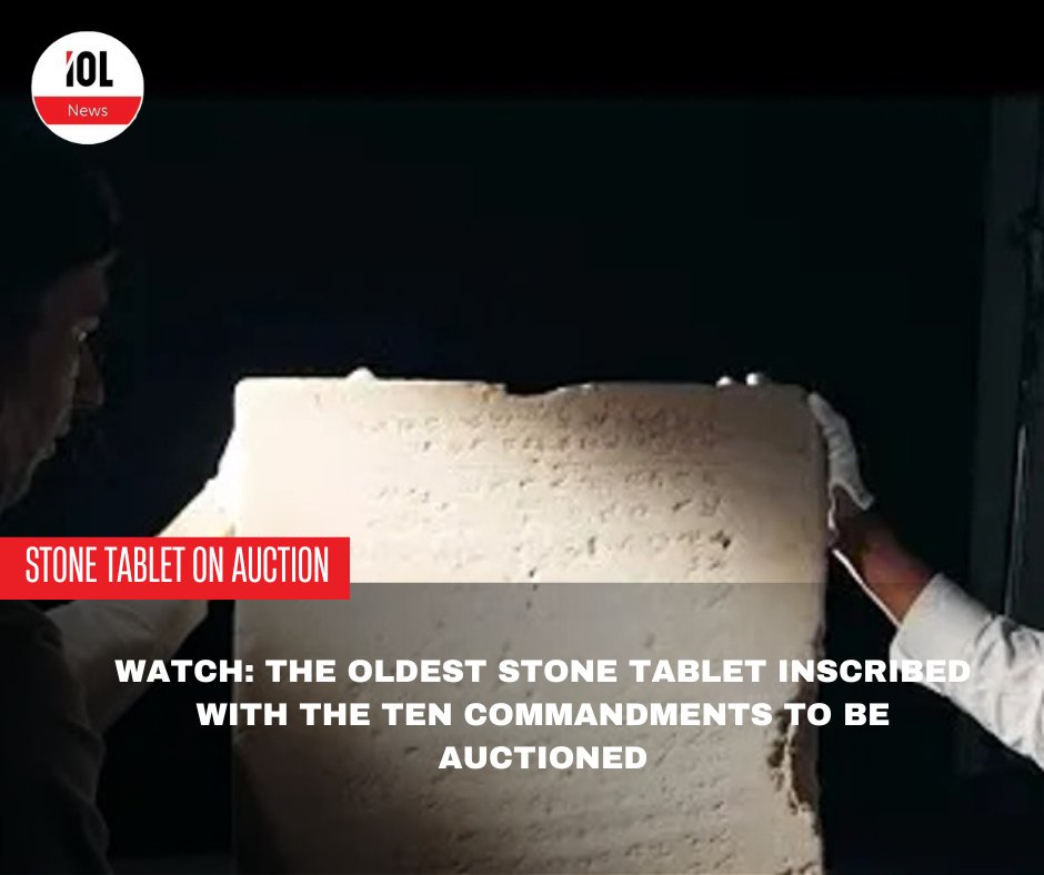 IOL's tweet image. The 52-kilogram marble slab, engraved with the Ten Commandments in Paleo-Hebrew script, is set to be auctioned by Southeby’s New York on December 18.
#news #tencommandments #paleohebrewscript #southeby
Read on iol.co.za/news/world/wat…