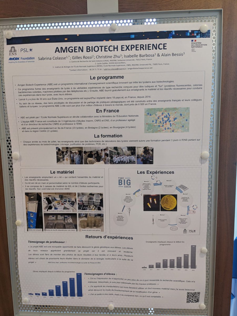 Yesterday, Sabrina and Gilles went to <a href="/institutpasteur/">Institut Pasteur, since 1887</a> to promote ABE during #RencontresRechercheInnovation organized by <a href="/AmgenFrance/">Amgen France</a>. A great opportunity to talk about education, innovations and sciences ! 

<a href="/ABEProgOffice/">Amgen Biotech Experience (ABE) Program Office</a> <a href="/SabriCol94/">Sabrina Colasse</a>