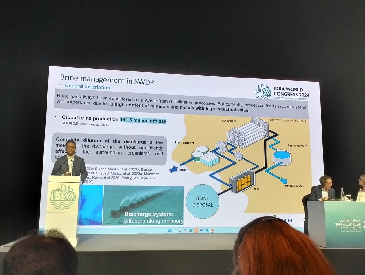 <a href="/idra_water/">International Desalination and Reuse Association</a> 🗣️Primera ponencia de #Aqualia en <a href="/idra_water/">International Desalination and Reuse Association</a>. Víctor Monsalvo, jefe de Ecoeficiencia del dpto. de I+D, habla del proyecto <a href="/Sea4value/">Sea4Value</a>, su funcionamiento y primeros resultados:
🎙️"#Aqualia es pionera en desarrollos de minería de salmuera y una de las primeras en el mundo en