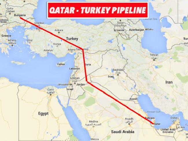 Now that Assad and the Russians are out of Syria, the Persian Gulf States might actually be able to make this Qatar-Turkey Pipeline happen.

This would help Europe reduce dependency on Russia energy imports and it would eliminate Iran's perpetual threat against ships near the