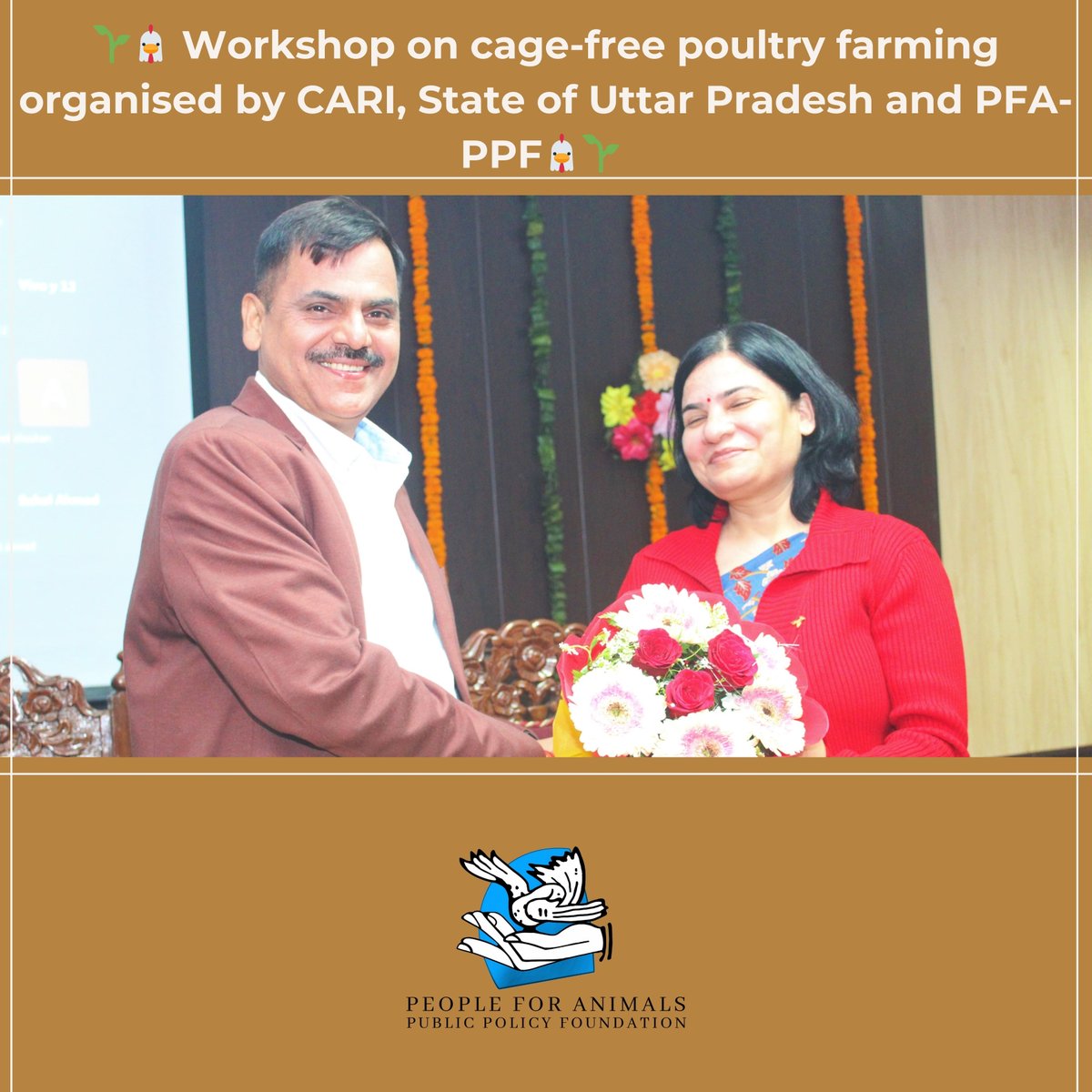 PFAppf's tweet photo. 🌱 Workshop on Cage-Free Poultry Farming Held at CARI 🌱

📍 Bareilly, Uttar Pradesh | 10th December 2024

A landmark workshop at the Central Avian Research Institute (CARI) united farmers, scientists, and policymakers to promote cage-free poultry farming.

#CageFreeFarming https://t.co/7cqUyluZJ8