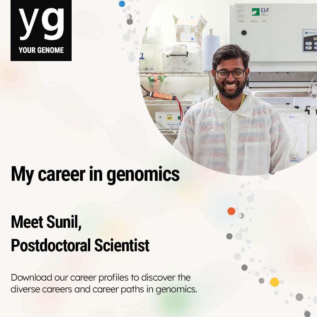 Your Genome (@yourgenome) on Twitter photo Our career profiles help young people explore the wide range of #careers in #genomics.
Meet Sunil, a Postdoctoral Scientist at <a href="/sangerinstitute/">Wellcome Sanger Institute</a>, who studies how malaria spreads in areas where it's common.
🔗 cstu.io/33055e Our career profiles help young people explore the wide range of #careers in #genomics.
Meet Sunil, a Postdoctoral Scientist at <a href="/sangerinstitute/">Wellcome Sanger Institute</a>, who studies how malaria spreads in areas where it's common.
🔗 cstu.io/33055e
