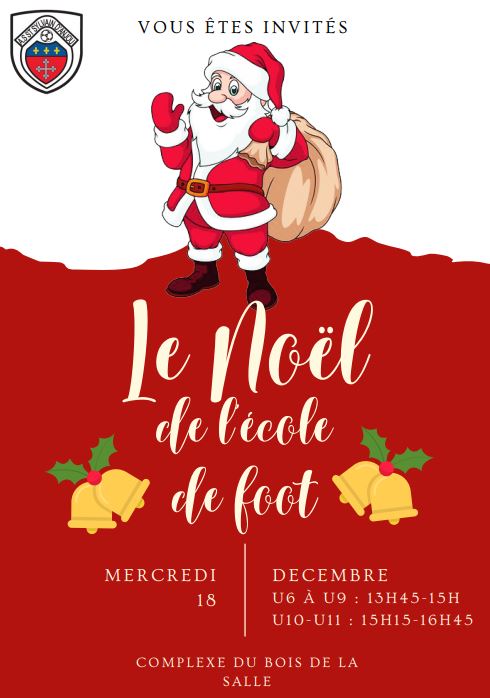 FootStSylvain's tweet photo. Noël approche et l'école de football ferme bientôt ses portes pour 2024 !
 Le dernier entraînement de l'école de football sera le mercredi 18 Décembre aux horaires habituels. 

 Au programme : 

 - Goûter de Noël offert comme chaque saison par le club

- Père Noël secret https://t.co/G2lXwrUvq4