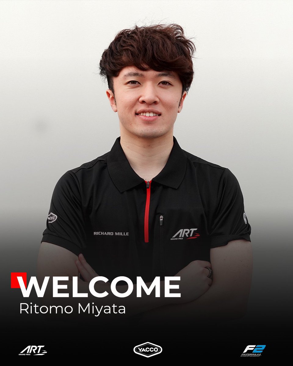 ART Grand Prix (@artgp) on Twitter photo We are thrilled to announce that <a href="/M_Ritmo/">Ritomo Miyata 宮田莉朋</a> will join ART Grand Prix for the 2025 Formula 2 season! 👊🏼🔥
Can’t wait for the 2025 season to begin 💥
#F2 We are thrilled to announce that <a href="/M_Ritmo/">Ritomo Miyata 宮田莉朋</a> will join ART Grand Prix for the 2025 Formula 2 season! 👊🏼🔥
Can’t wait for the 2025 season to begin 💥
#F2
