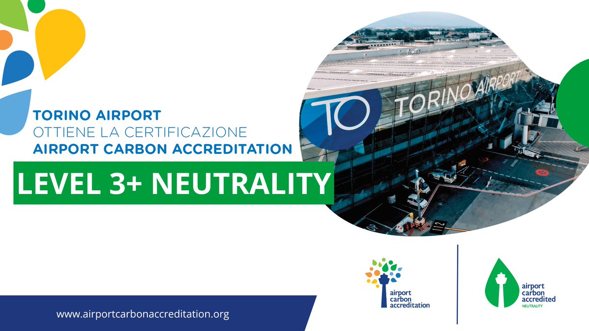 Torino Airport (@torinoairport) on Twitter photo #TorinoAirport riceve la certificazione di Livello 3+ ‘Neutrality’ del programma internazionale Airport Carbon Accreditation di <a href="/ACI_EUROPE/">ACI EUROPE</a> per la sostenibilità ambientale. Qui il comunicato stampa completo: bit.ly/4fckXS7 #TorinoAirport riceve la certificazione di Livello 3+ ‘Neutrality’ del programma internazionale Airport Carbon Accreditation di <a href="/ACI_EUROPE/">ACI EUROPE</a> per la sostenibilità ambientale. Qui il comunicato stampa completo: bit.ly/4fckXS7