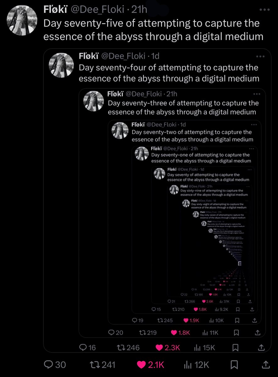 Dee_Floki's tweet photo. Day seventy-six of attempting to capture the essence of the abyss through a digital medium https://t.co/wroMcCwHHc