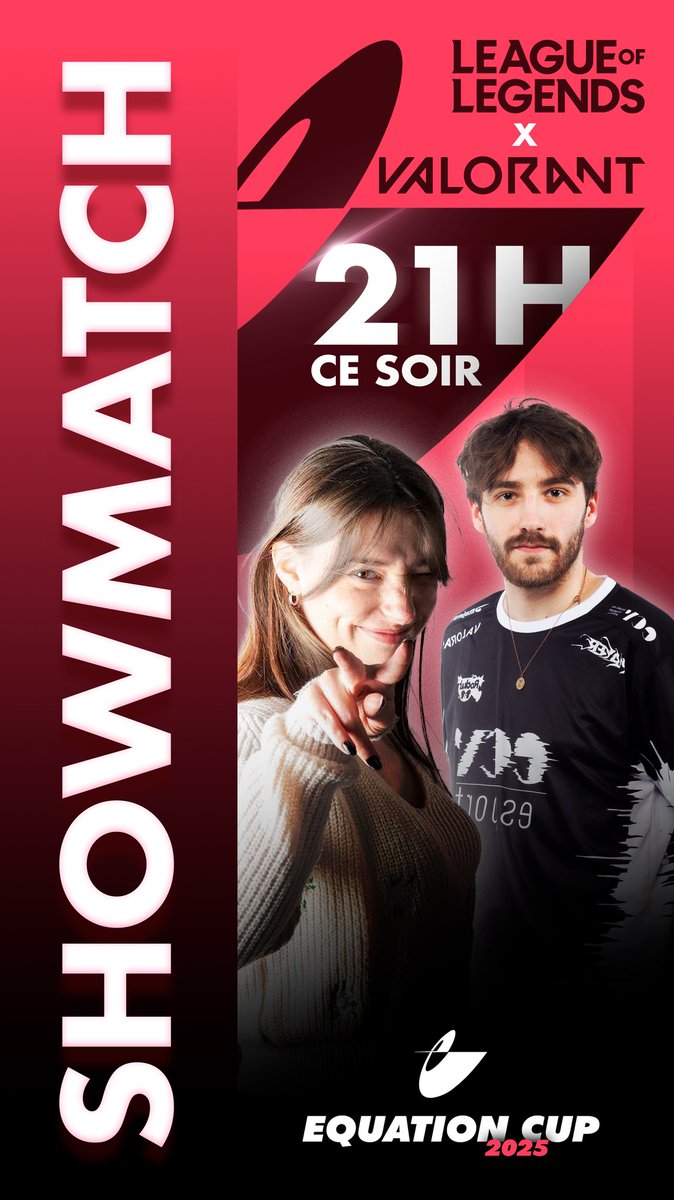 Equation_Esport's tweet photo. Pour patienter avant le début de saison, nous organisons un showmatch d’exhibition ! Nous y retrouverons un match soir lol et un autre sur Valorant, ne rate pas la soirée de lancement!! 
https://t.co/j39BWHlTKk https://t.co/16MPcs8FCa