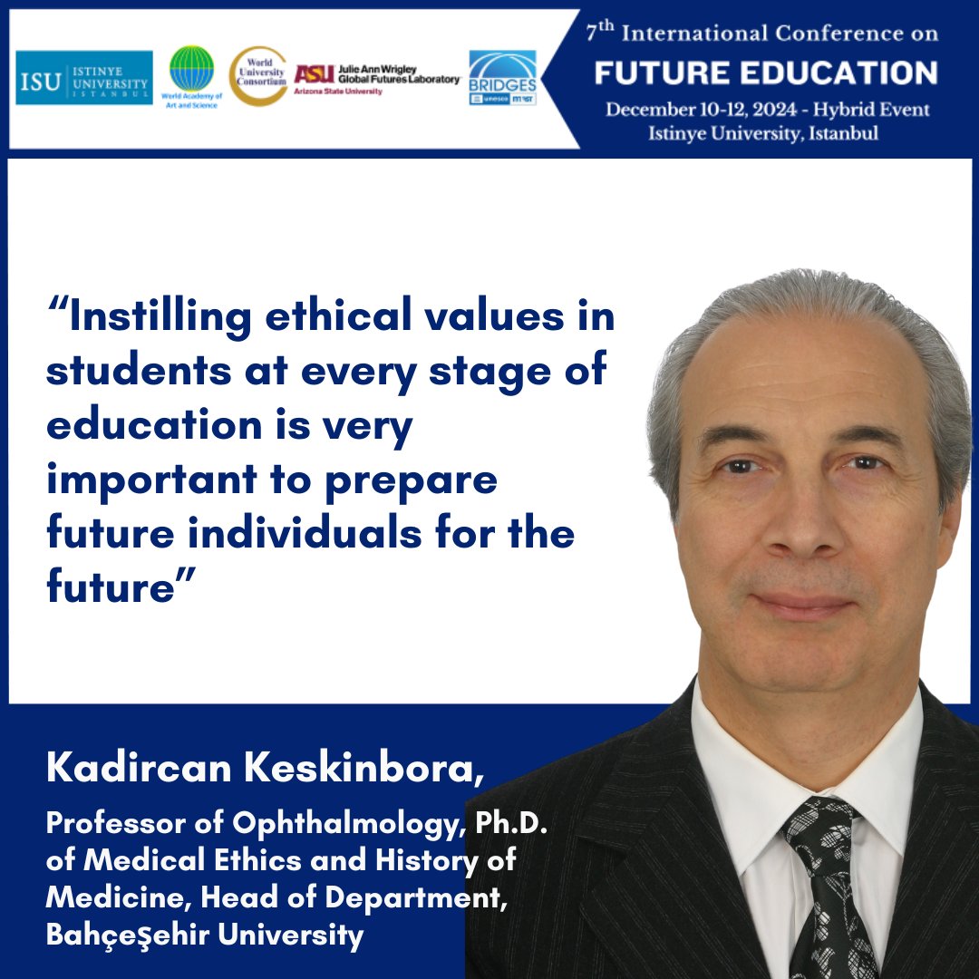 Dünya Sanat Bilim Akademisi 7. Uluslararası Toplantı konusu "Geleceğin Eğitimi".Değerler Eğitimi konusunda konuşacağım.Main topic of 7th Int. Meeting of World Academy of Arts and Science (WAAS) is "Education of the Future". I will talk about Value-based ​​Education. #WAAS #Future