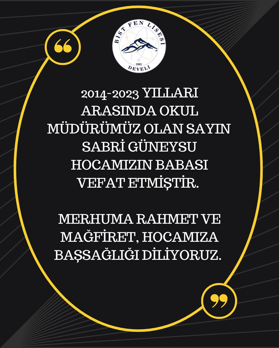 develifenlisesi's tweet image. Hocamıza başsağlığı diliyoruz.