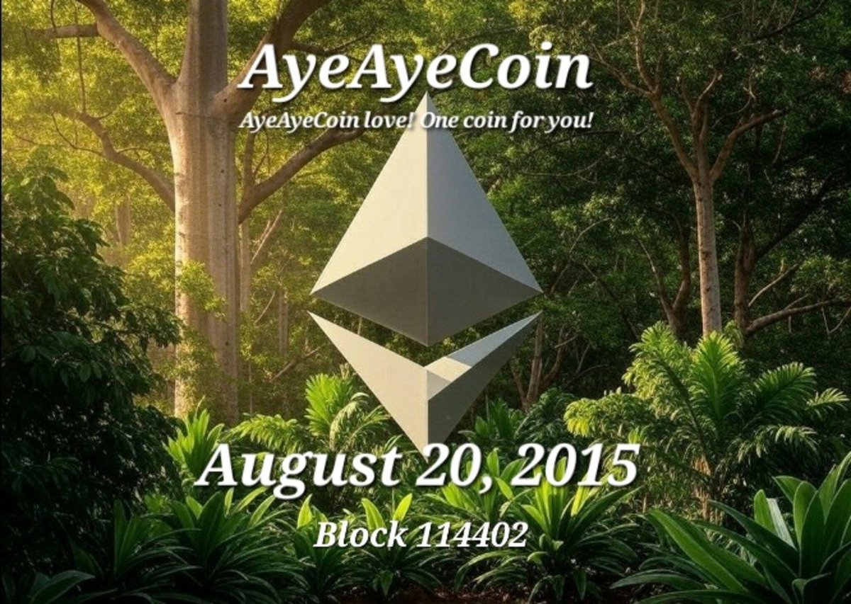 AyeAyeCoin2015's tweet photo. GM and AyeAye 🫡

We are the first animal memecoin on Ethereum born on block 114402; created 2 weeks after the first Ethereum transaction.

The total supply is 6 million coins. HODL memecoin history with $WAAC! https://t.co/ImYWj7HZXh