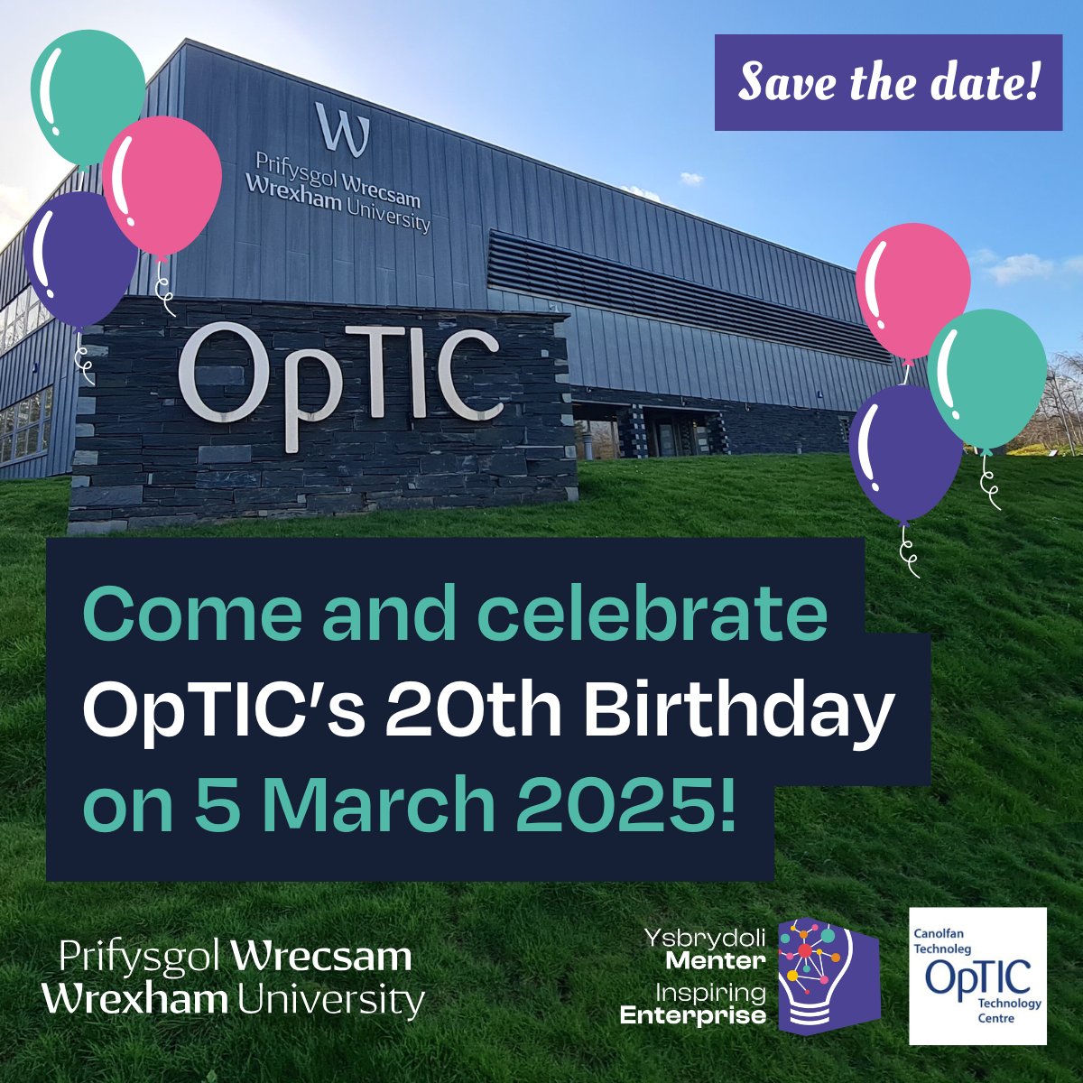 Enterprise & Innovation Wrexham University (@enterprisewu) on Twitter photo A date for your 2025 diary : OpTIC celebrates 20 years! π Join us on Wednesday, 5th March 2025 ππ Register: loom.ly/fKn_J_g
#OpTIC20 #20YearsOfOpTIC <a href="/theopticcentre/">OpTIC Technology Centre</a> A date for your 2025 diary : OpTIC celebrates 20 years! π Join us on Wednesday, 5th March 2025 ππ Register: loom.ly/fKn_J_g
#OpTIC20 #20YearsOfOpTIC <a href="/theopticcentre/">OpTIC Technology Centre</a>
