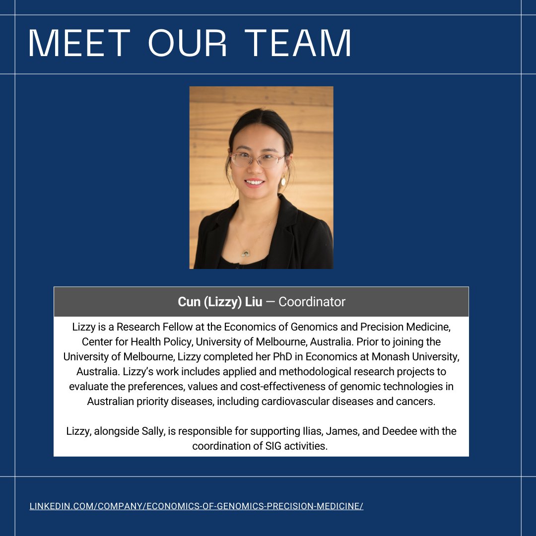 IHEA Economics of Genomics & Precision Medicine (@econ__omics) on Twitter photo Meet our team! <a href="/SallySansom/">Sally Sansom</a> & <a href="/lizzyl1119/">Lizzy Liu</a> are responsible for supporting the coordination of activities for the IHEA Economics of Genomics & Precision Medicine Special Interest Group (i.e., the Econ-Omics SIG).
<a href="/healtheconomics/">International Health Economics Association (IHEA)</a> #IHEA #healtheconomics #genomics #precisionmedicine Meet our team! <a href="/SallySansom/">Sally Sansom</a> & <a href="/lizzyl1119/">Lizzy Liu</a> are responsible for supporting the coordination of activities for the IHEA Economics of Genomics & Precision Medicine Special Interest Group (i.e., the Econ-Omics SIG).
<a href="/healtheconomics/">International Health Economics Association (IHEA)</a> #IHEA #healtheconomics #genomics #precisionmedicine