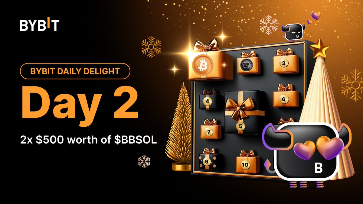 Bybit_Official's tweet photo. 🎉 12 Days of Bybit with a $6,000 Prize Pool! 🎄

DAY 2: 2 x $500 worth of $BBSOL Token!

1. Follow @Bybit_Official
2. Share your UID with us and comment #Super6Bybit below👇
3. Like and RT this tweet.

#BigBybitUnboxing https://t.co/3AGwFb5HR3