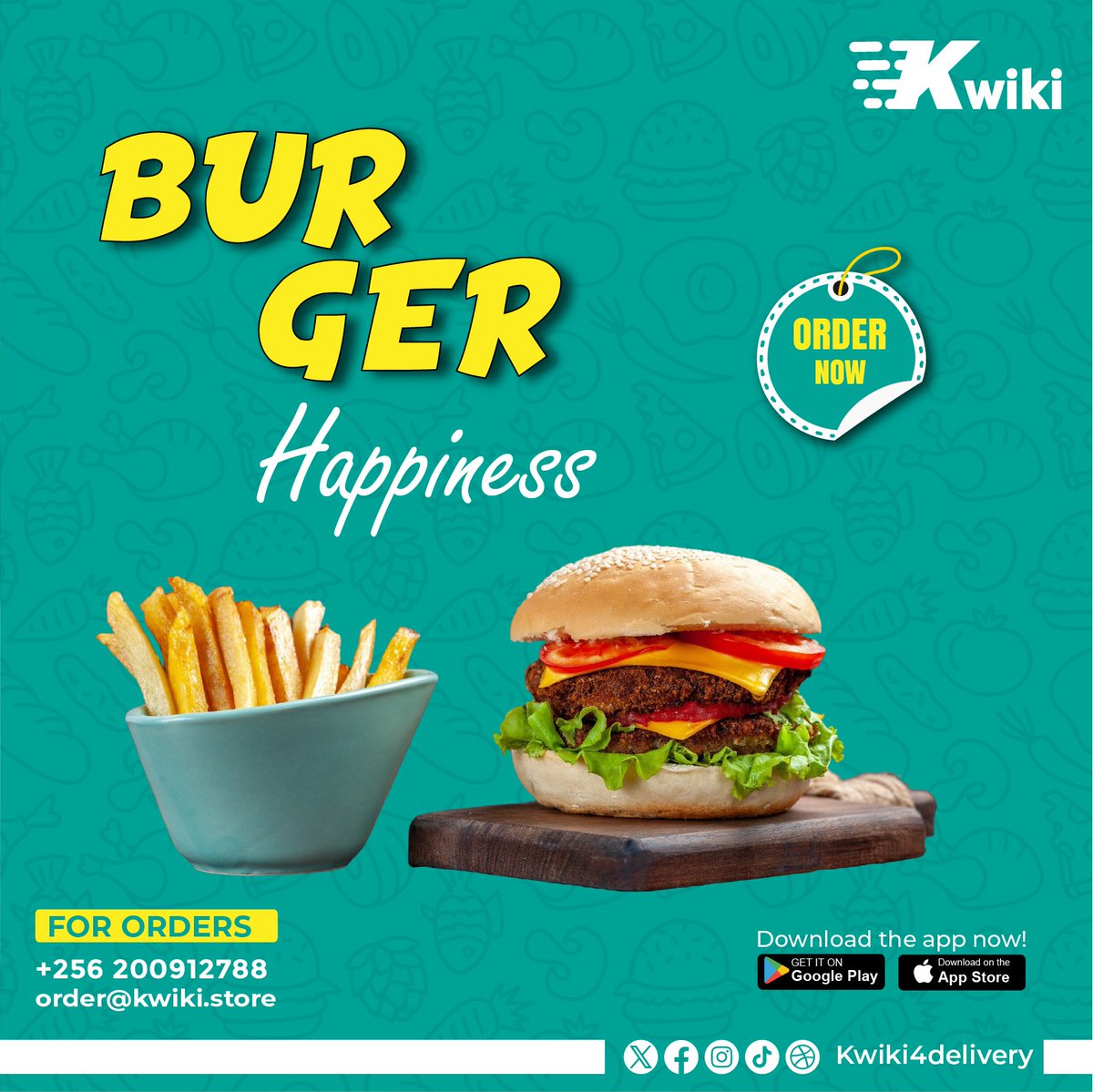 kwiki4delivery's tweet photo. "Tuesday's sorted! Order a delicious burger and let Kwiki Food deliver it right to your door."

#kwiki4delivery #kwikidelivery https://t.co/mfgIqMxOSQ