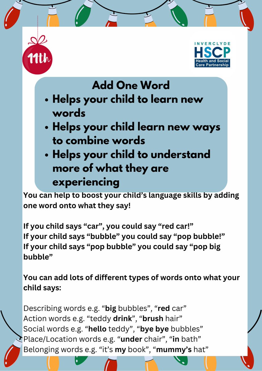 Today's tip is about extending your child's language by adding just one word onto what they say!