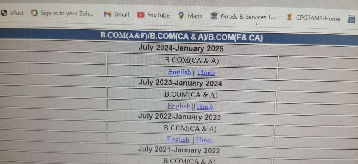 sherbagm's tweet photo. @IGNOU_Hyderabad please advise whether the Assignment of BCOMF 1st year July 2024 session is notified or due to be notified in the assignment portal. 
We see only BCOM (A&amp;F), BCOM(CA&amp;A)and BCOM(F&amp;CA). https://t.co/yHStUz612D