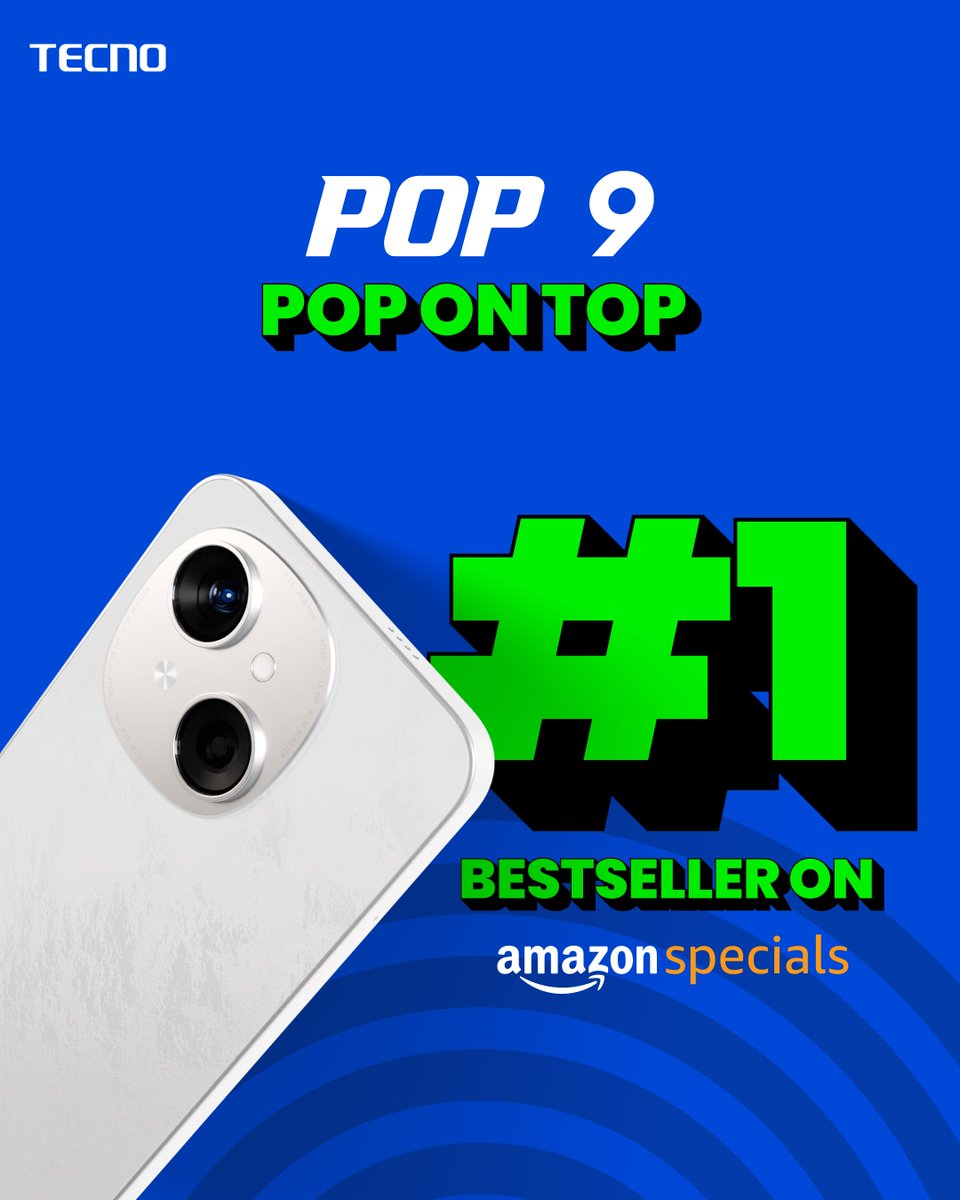 TecnoMobileInd's tweet photo. Being on top looks good on POP!
#TECNOPOP9 is a bestseller on @amazonIN π
It would not have been possible without you! Thank you π«Ά
Get yours now π https://t.co/kkBHSEqTCA
#TECNOMobile #LiveLimitless https://t.co/YBRxSAjOUC