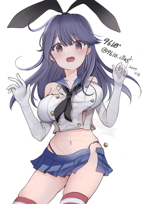 #今年も残りわずかなので今年一番伸びた絵を貼る最近ご依頼いただいた、島風服の潮ちゃんでした! 