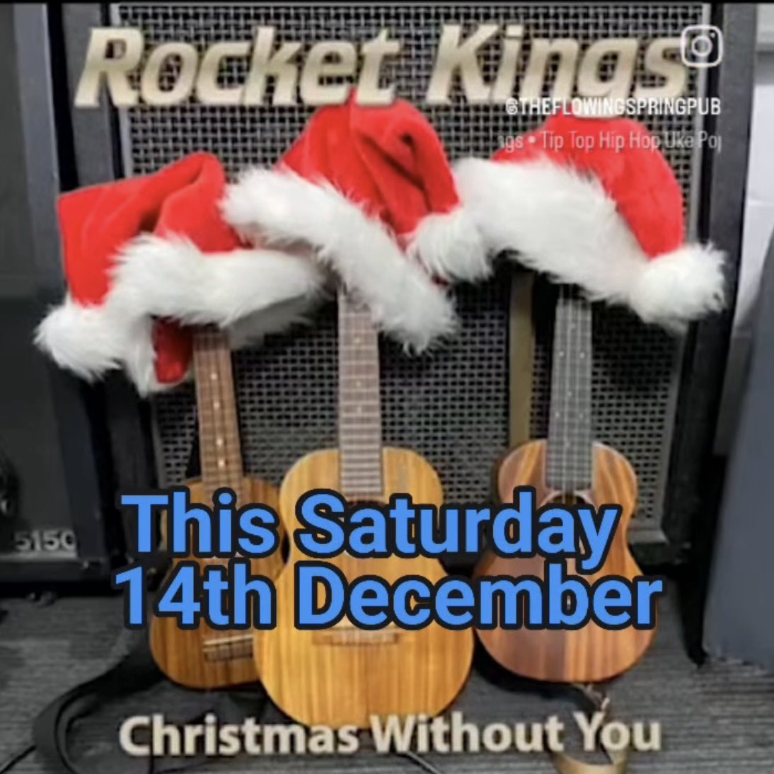 This Saturday we are playing at The Flowing Spring. It’s going to be a cracking night. We’d love to see you there. Perhaps book a table for some food first. We are very excited about this gig. Some new songs for you too 🎉🎄🎅🏻🍻💜 #rocketkings #rocketkingsband