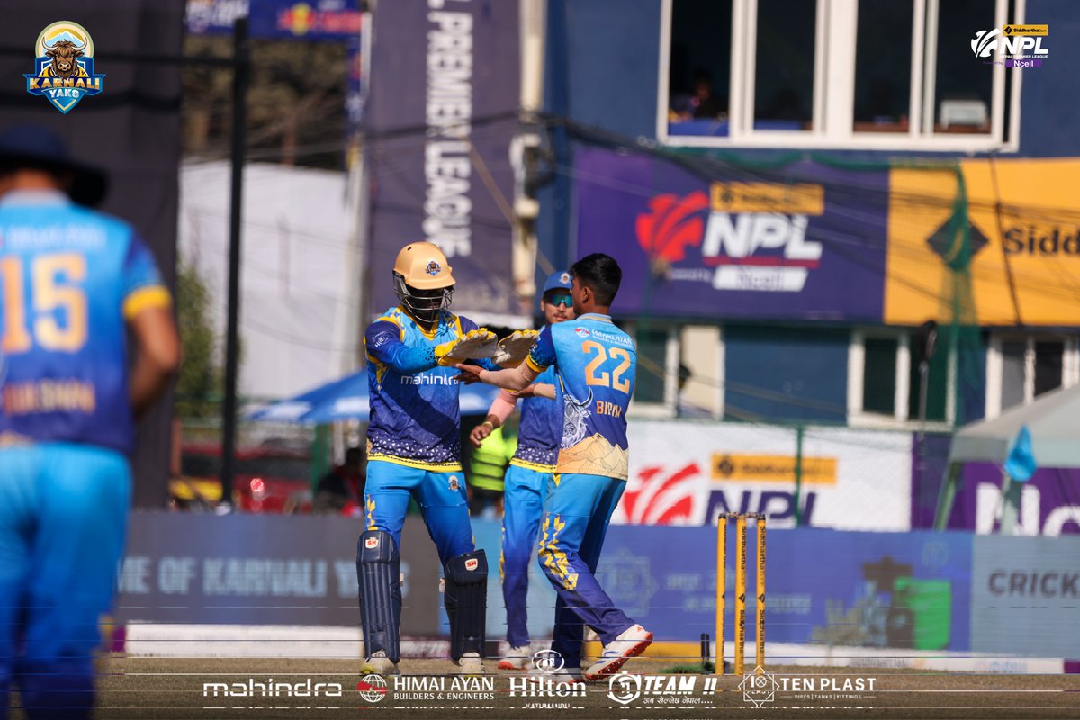 KarnaliYaks's tweet photo. Unforgettable moments on the field! π
The Yaks are bringing their A-game and making every second count. Letβs keep the spirit alive! π₯π₯
#YakAttack #karnaliyaks #SBLNPL #NepalCricket #Mahindra #agnigroup #karnaliyakssquad #team11 #tenplast #hiltonkathmandu https://t.co/36aqwGvUoI