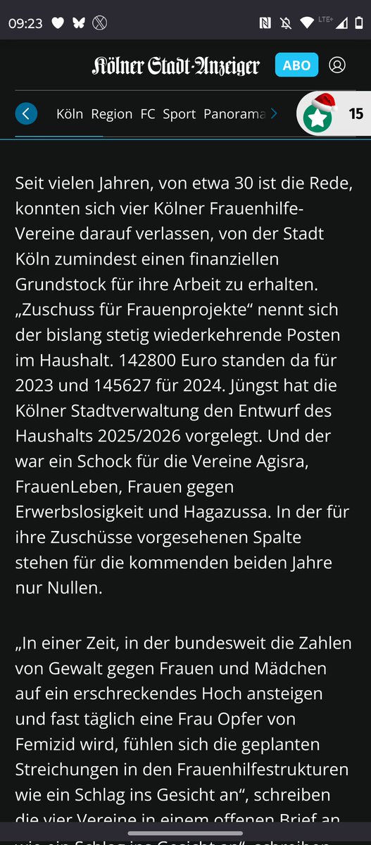 Ein Größenvergleich: 

Markus Söder gibt für Fotos mehr aus, als die Kölner Frauenhilfevereine bräuchten um ihre Arbeit fortzuführen. Den Vereinen werden die Mittel nun nach 30 Jahren des Engagements gestrichen, die Söderschen Fotos werden wir weiter sehen.