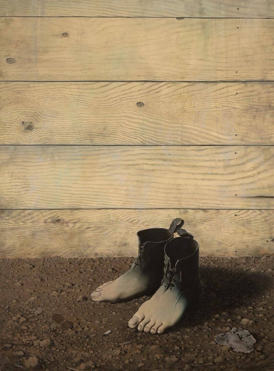 赤いモデル(模写) 制作者：にかいどう青(高2) ルネ・マグリットの