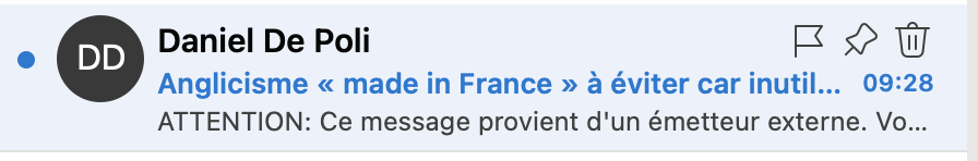 Je viens de recevoir mon premier mail de Daniel de Poli, l'émotion est totale, les connaisseurs apprécieront