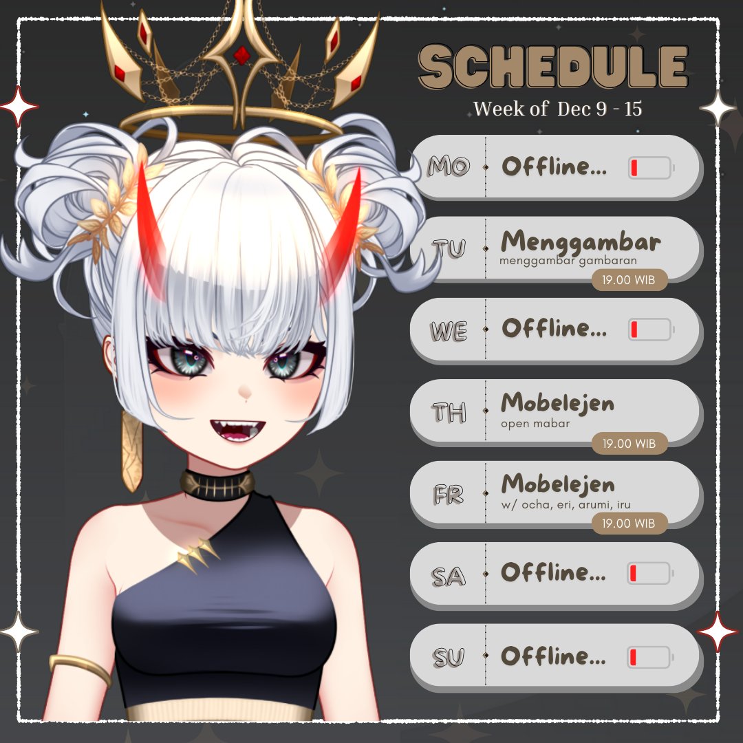 Helyniaraquela's tweet photo. ✨【STREAM SCHEDULE】 ✨
👻friends /#Hellper
👀Memes /#Whathehel
🎨Art /#Helineart
🔴Live /#Helonair
📷Clips /#heliclip
#helonair #vtuber https://t.co/4c7EZIfgb1