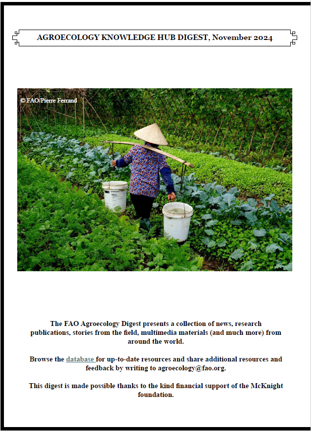 November issue of <a href="/FAO/">Food and Agriculture Organization</a> #AgroecologyKnowledgeHub Digest is out! Find a selection of resources focusing on #COP29 #ClimateChange &amp; #Agroecology &amp; an exclusive #Germinate! column from <a href="/AgroecologyGoal/">Agroecology Coalition</a>  <a href="/oliverxoliveros/">Oliver Oliveros</a> on AE &amp; the 3 Rio Conventions
--&gt; indd.adobe.com/view/384edb4c-…