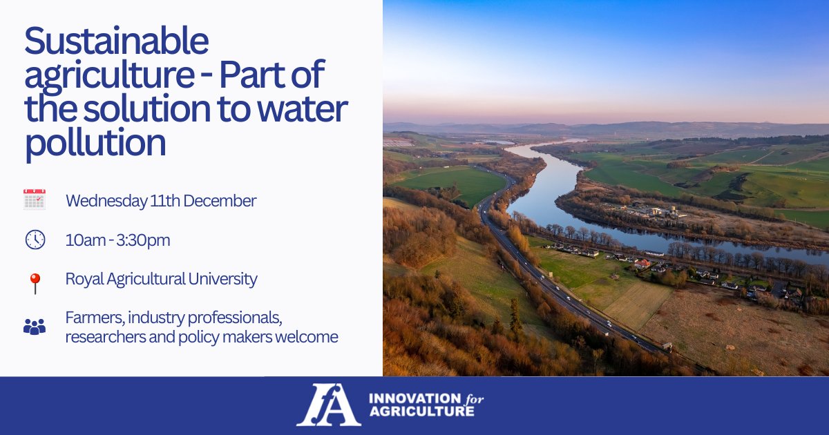 Last chance!

Book today to join us tomorrow at the <a href="/RoyalAgUni/">Royal Agricultural University</a> to explore how water catchment management and sustainable farming practices can be part of the   solution to enhance water quality.

This event is for farmers, policy makers, researchers and industry.

Find out more