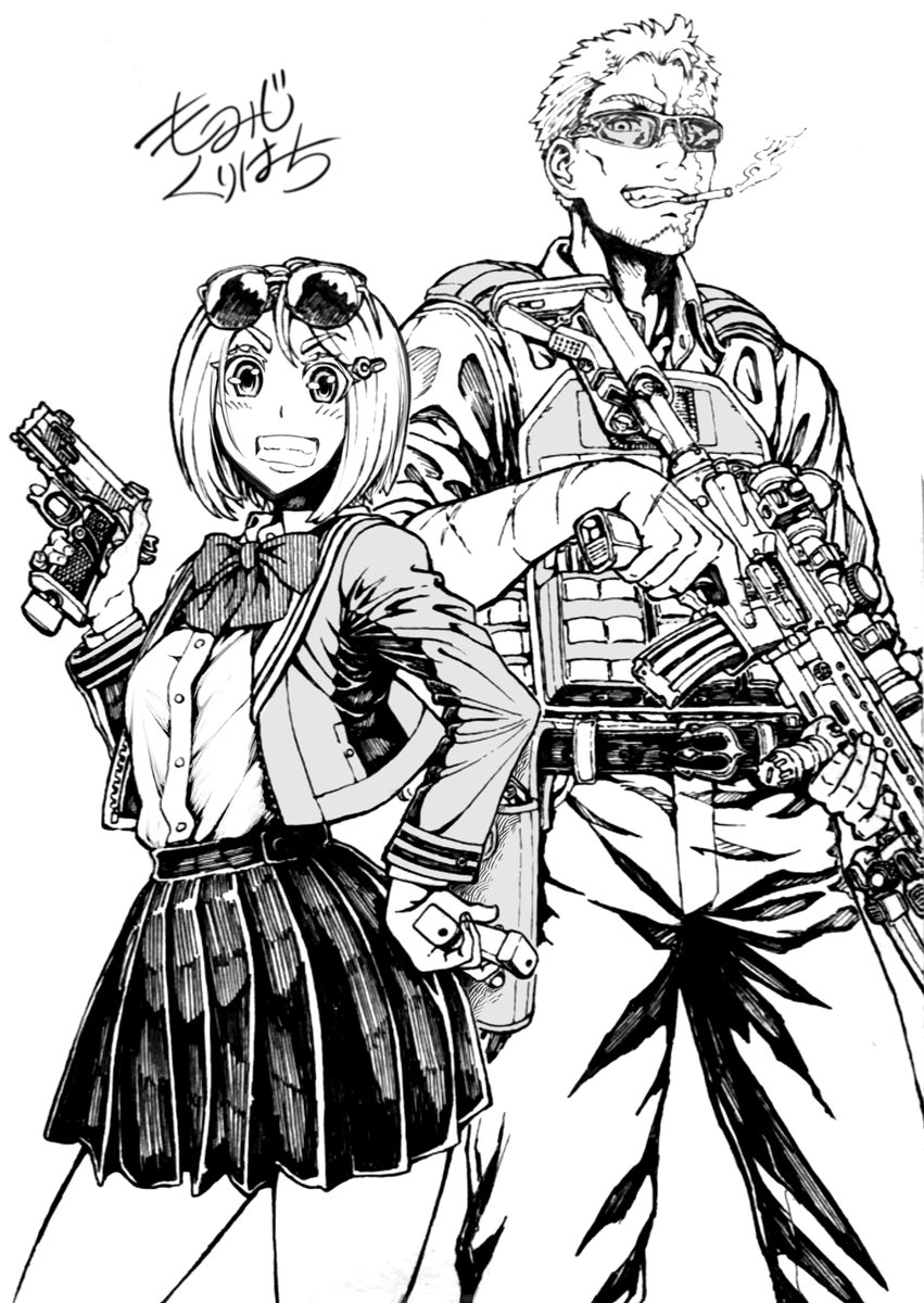 #AIは銃描けないからTLを銃持った絵で一杯にしようぜ 