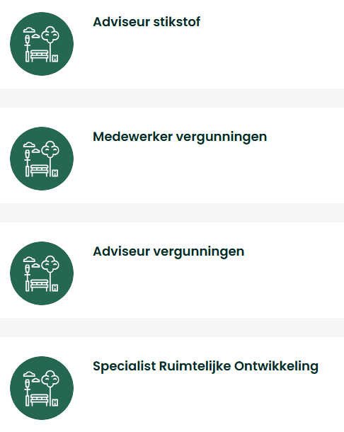 Bij afdeling Ruimtelijke Ontwikkeling hebben we uiteenlopende vacatures. Laat ons weten waarnaar jouw voorkeur uitgaat. 

#stikstof #ruimtelijkeontwikkeling #vacature #ambitie #adviseur #Specialist