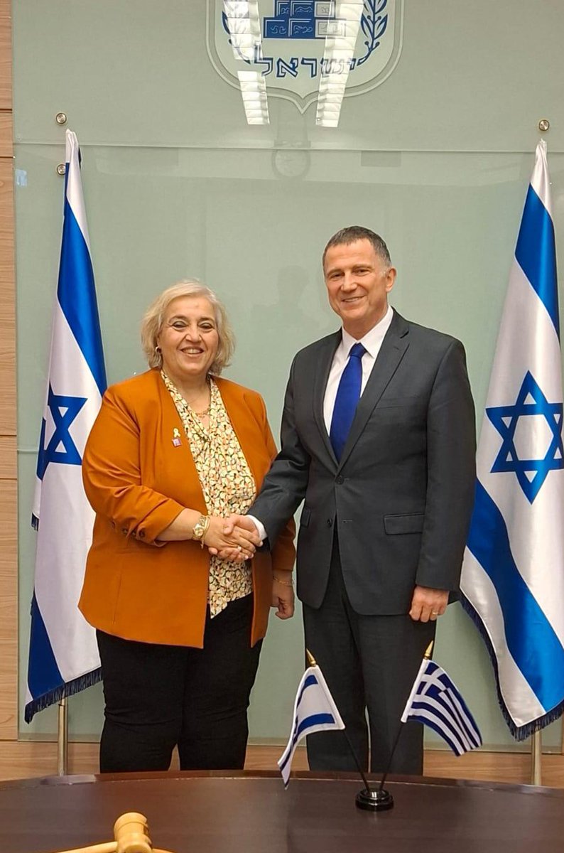 GreeceInTelAviv's tweet photo. Grateful for warm hospitality by Deputy Minister of Foreign Affairs of Israel @SharrenHaskel to Deputy Foreign Minister of Greece, A. Papadopoulou, and constructive discussions on bilateral issues and regional developments 🇬🇷🤝🇮🇱
#Greece @GreeceMFA 
#Israel @IsraelMFA https://t.co/keTmUxYMZ0