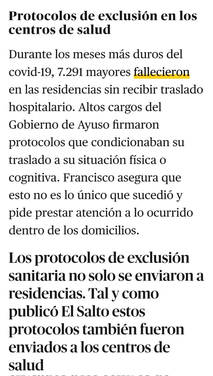 Scarlett_GJ's tweet photo. Los protocolos de exclusión sanitaria del gobierno de Ayuso en la pandemia no fueron "sólo" para las residencias, también se enviaron a los centros de salud para excluir a los mayores que estaban en sus casas.
Fiscalía abre diligencias por primera vez 
https://t.co/XLOHaSzRhi https://t.co/tOWkMQRRup