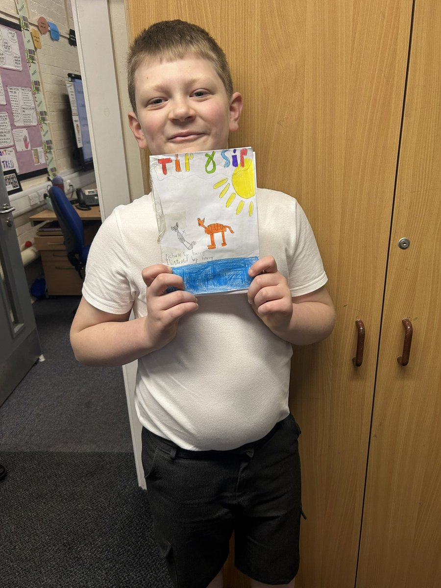 latimerprimary's tweet image. Harry in #ClassSP has made this amazing book about the adventures of his characters Tip &amp;amp; Sip! Super work, Harry!