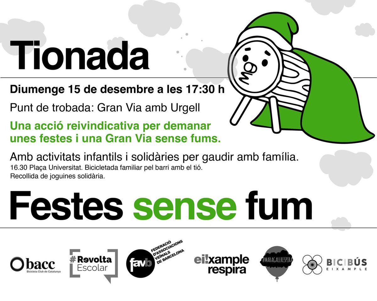 eixrespira's tweet photo. De nou, la Papanoelada Motera circularà per els carrers de la ciutat.

Varies entitats convoquem una tionada a Gran Via / Urgell. Diumenge 15 a les 17.30h. 

Per unes festes sense fums!

Recollida solidaria de joguines i donacions per la Marató.

No hi falteu! https://t.co/iy6rMtEXIz