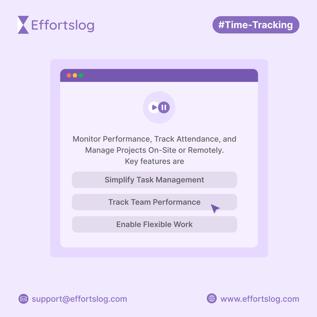 effortslog's tweet photo. Maximize Your Team’s Productivity with Effortslog. Say goodbye to guesswork and hello to real-time insights. 
Start managing time and projects smarter with Effortslog today!

#Freelancers #TimeTracking #Productivity #WorkLifeBalance #ProjectManagement #FreelanceLife #Effortslog https://t.co/xTe51u6ApD